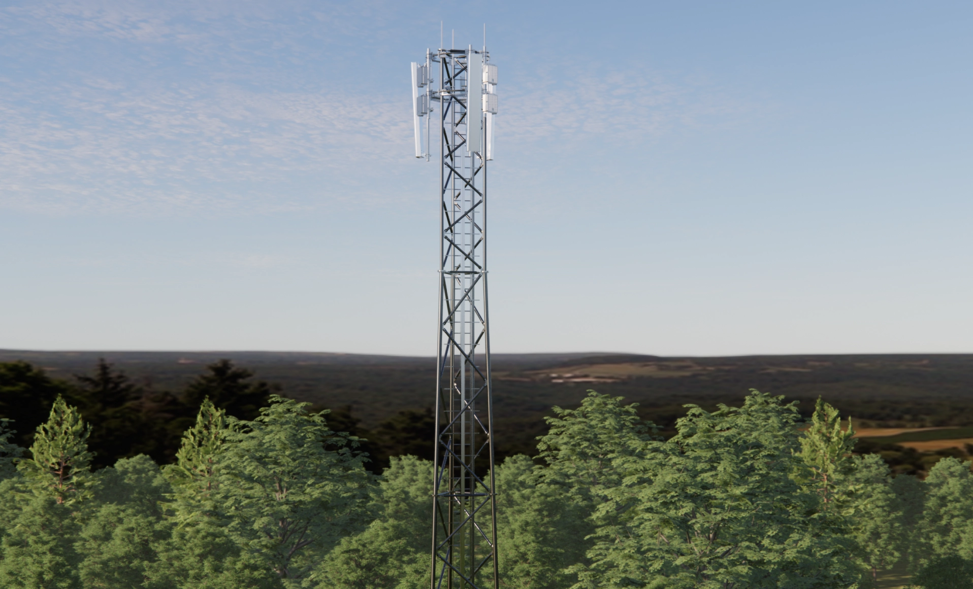 Steel tower with equipment supports